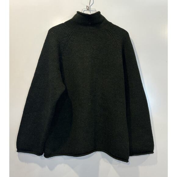 Vintage J Crew Sweater Mens Dark Green Roll Neck Wool Fisherman Oarsman XXL - Picture 2 of 4